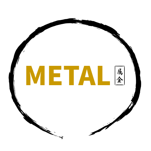 Metal stands for clarity and structure. Like a finely crafted blade, it cuts away confusion and brings order. In traditional thought it rules the lungs, the breath that keeps us calm and steady.