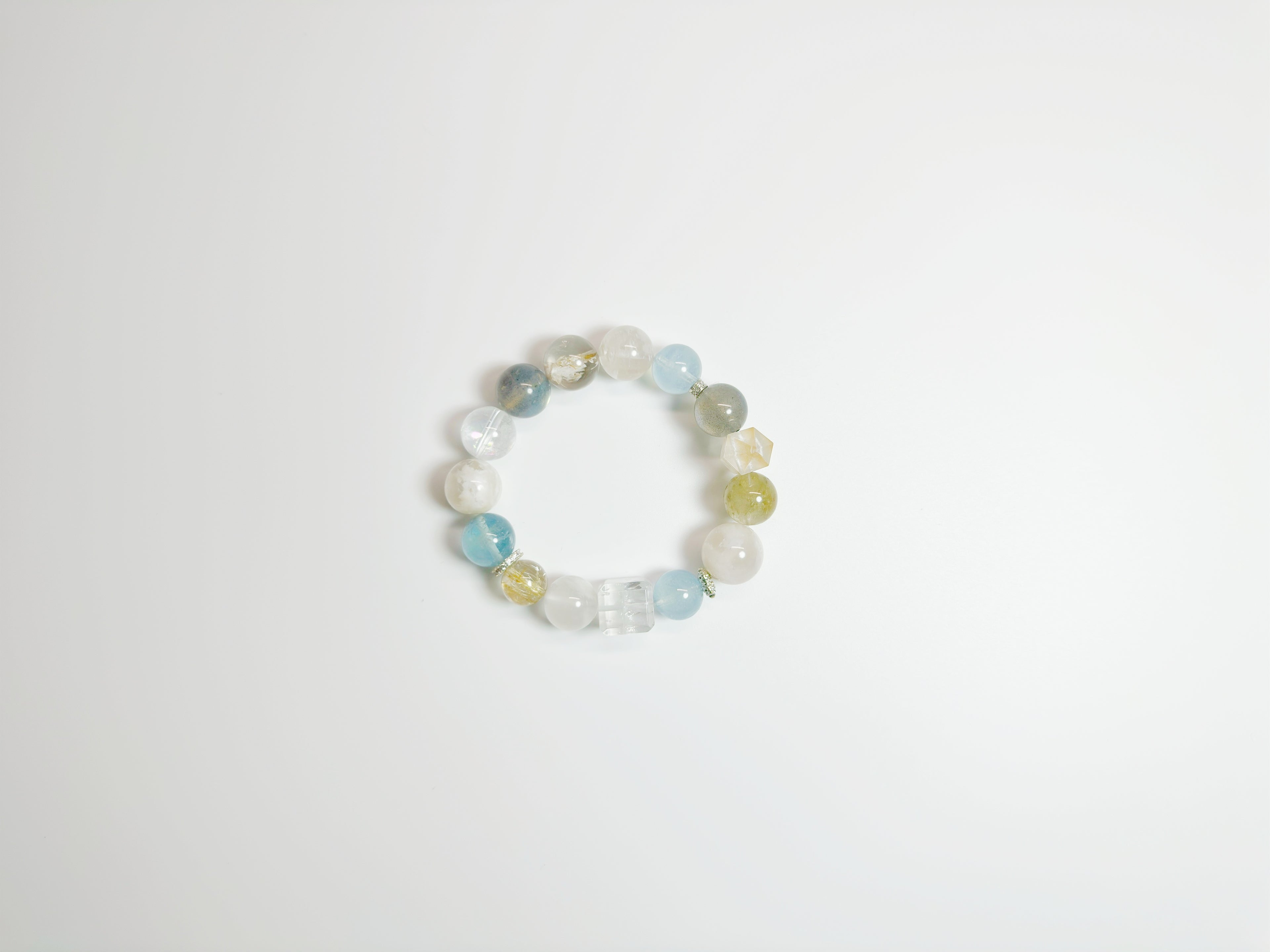 Rainbow Crystal Bracelet for love & peace – 7 chakra stones aligned with Bazi elements. Hand-blessed at Baiyun Temple for energy harmony. 