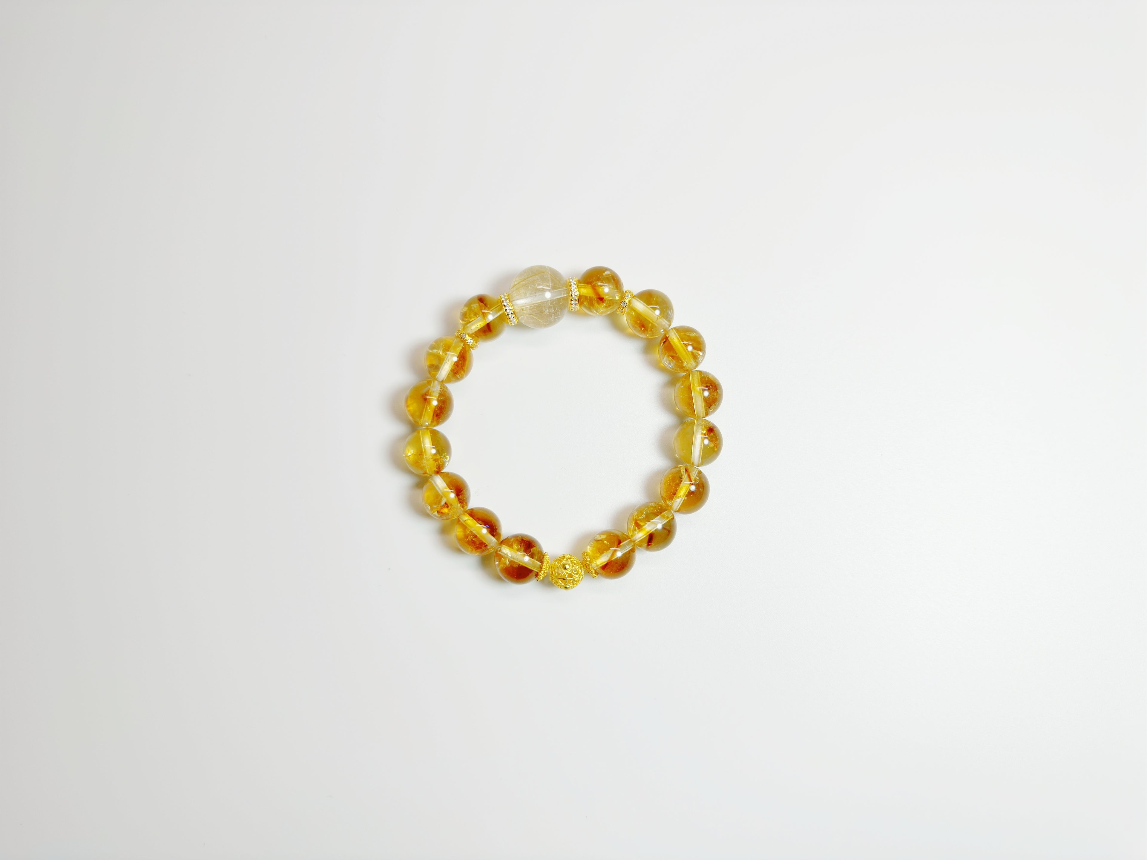 Steady Fortune Productivity – Handcrafted Golden Rutilated Quartz Bracelet