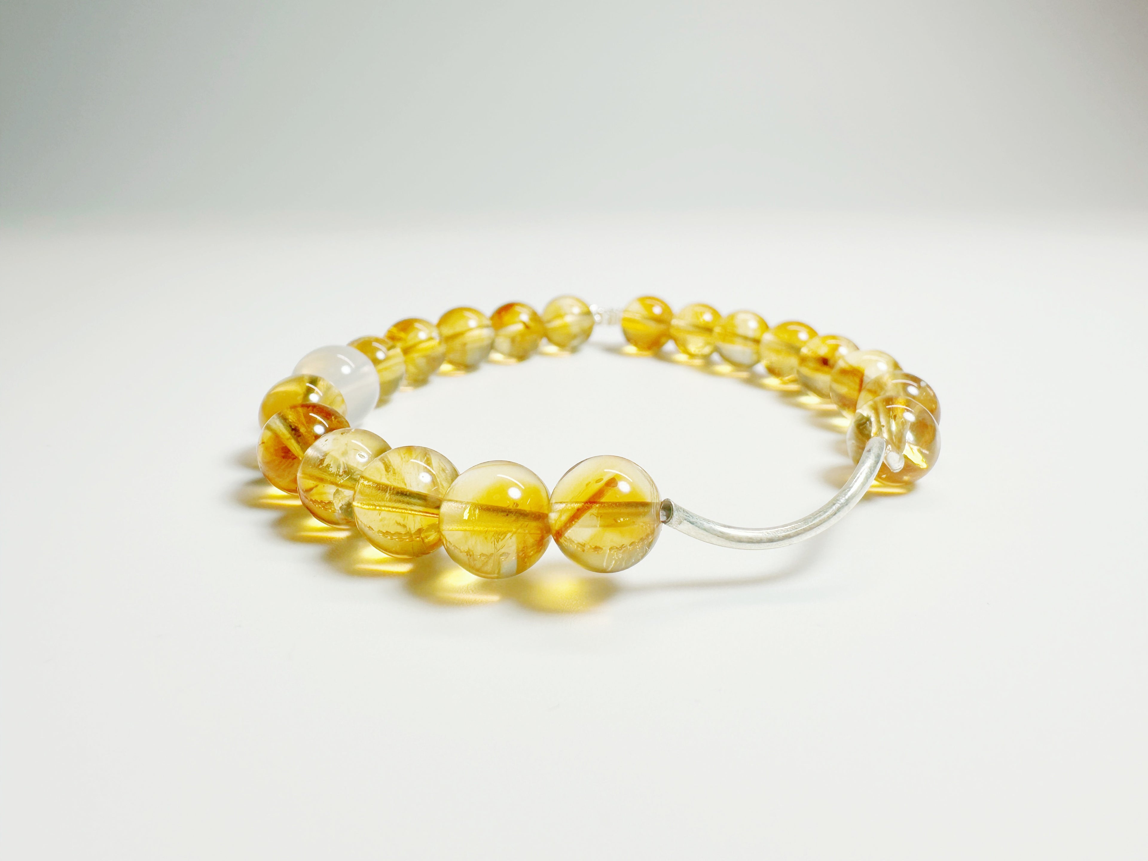 Builders Luck & Grounded Success – Handcrafted Milky White Jade & Crystal Bracelet