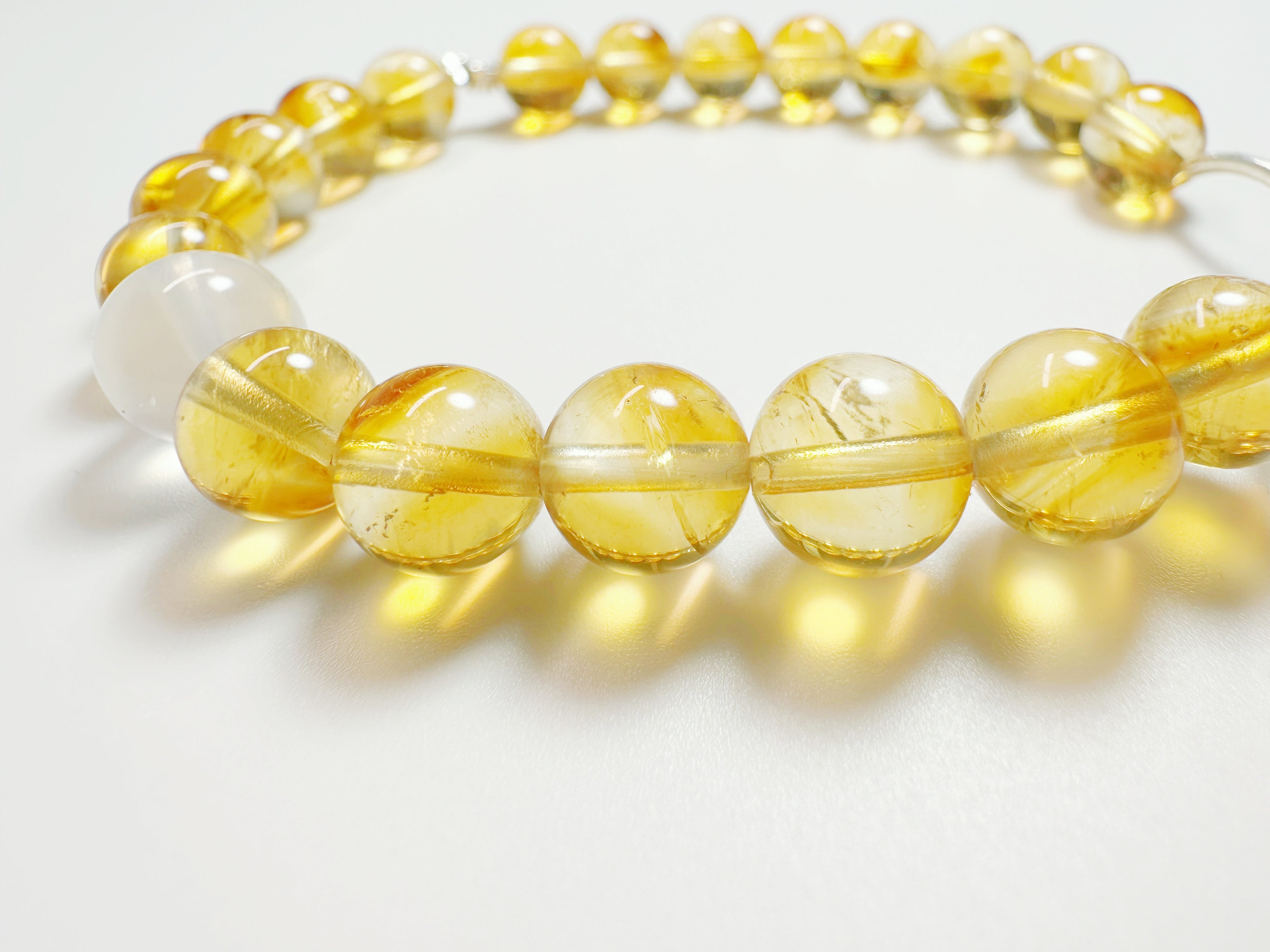 Builders Luck & Grounded Success – Handcrafted Milky White Jade & Crystal Bracelet