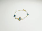 Blue and white pearl bracelet with lapis lazuli for Bazi Water element harmony