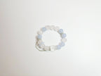 Blue and pink dreamy bracelet with rose quartz and blue lace agate for Bazi Water-Fire balance - Baiyun Temple consecrated