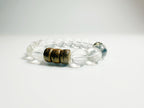 Mystical earthly bracelet with black tourmaline and clear quartz for Feng Shui grounding - optional Baiyun Temple blessing