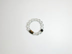 Mystical earthly bracelet with black tourmaline and clear quartz for Feng Shui grounding - optional Baiyun Temple blessing