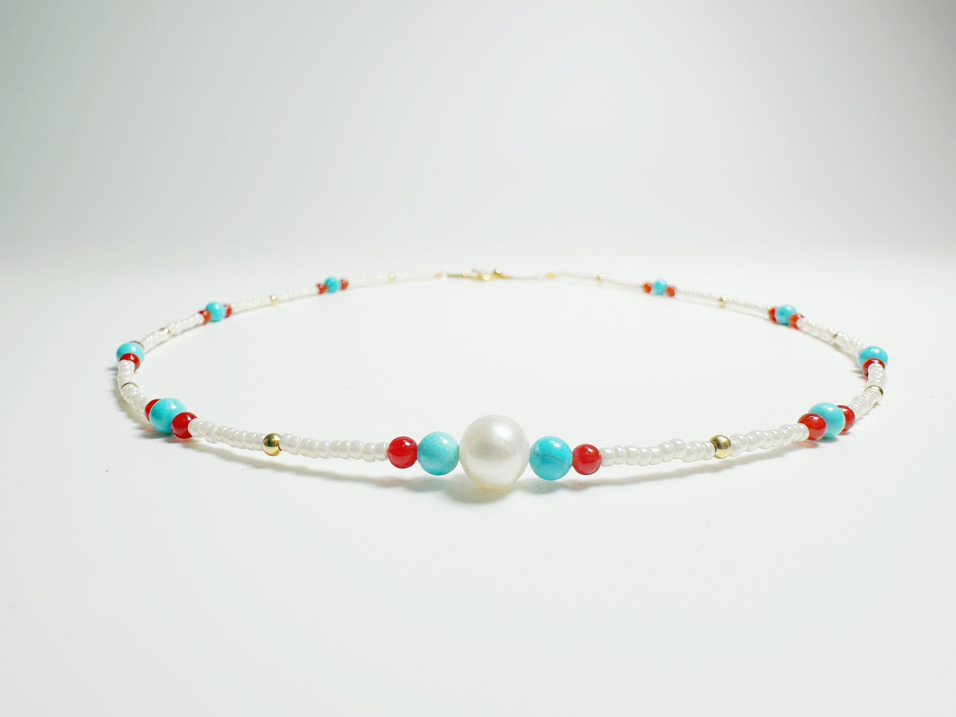 The Zhēn(珍) – Handcrafted, Pearl & Malachite Necklace