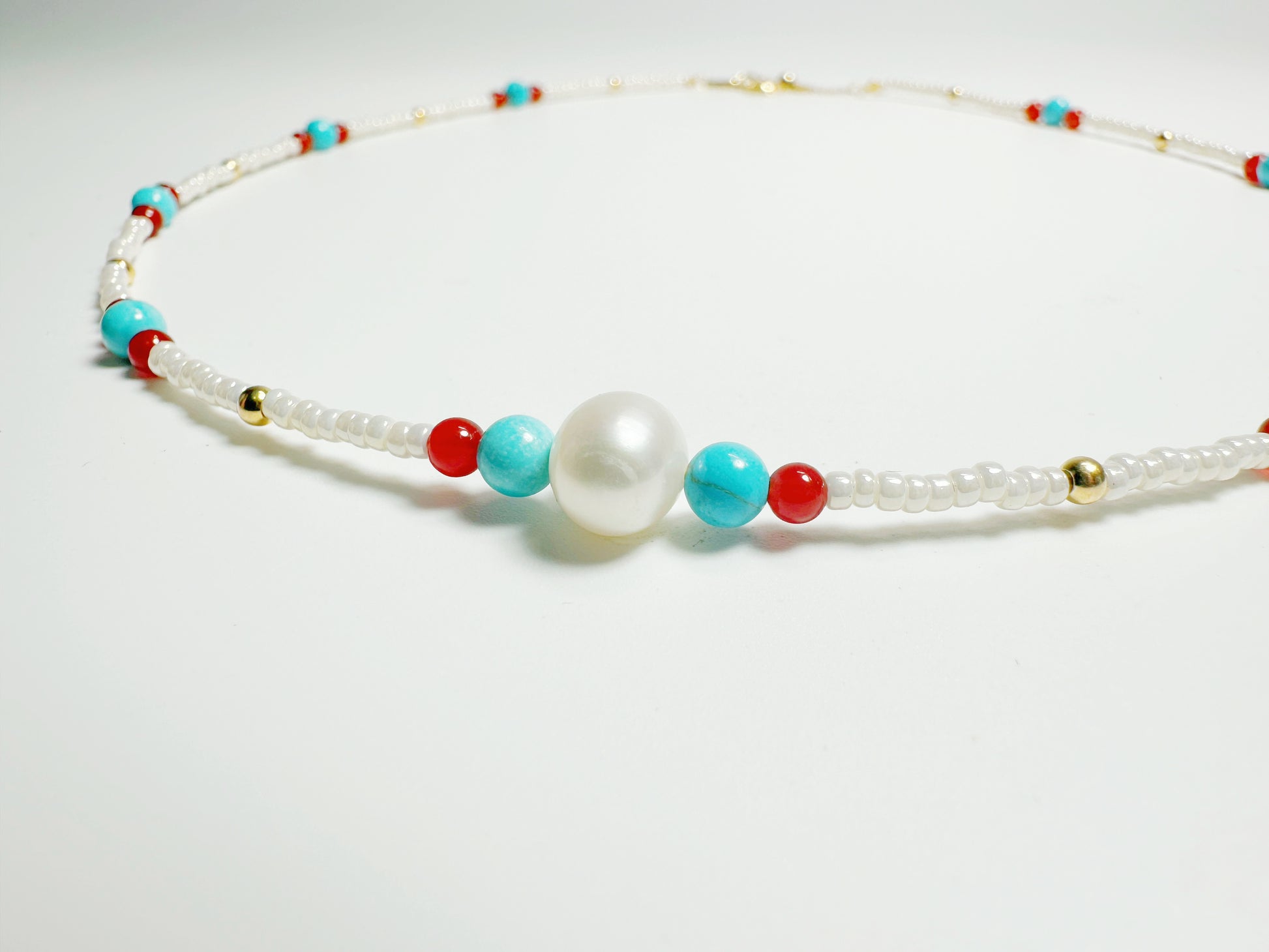 The Zhēn(珍) – Handcrafted, Pearl & Malachite Necklace