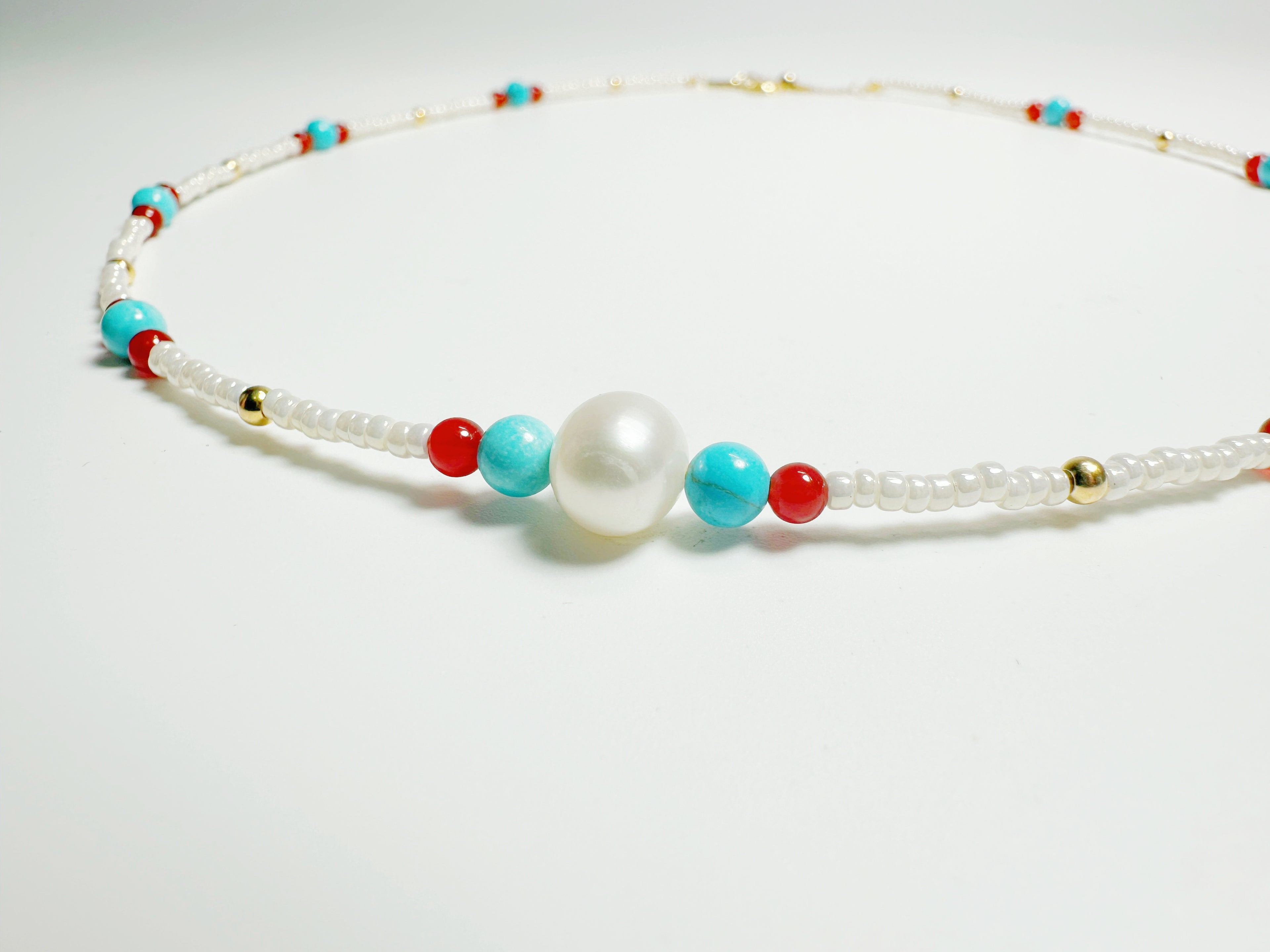 Feng Shui malachite pearl necklace for emotional balance & prosperity - metaphysical energy jewelry