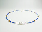 Feng Shui celestial harmony necklace with lapis lazuli, pearl & tiger's eye for wisdom & protection - metaphysical energy jewelry