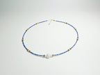 Feng Shui celestial harmony necklace with lapis lazuli, pearl & tiger's eye for wisdom & protection - metaphysical energy jewelry