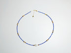 Feng Shui celestial harmony necklace with lapis lazuli, pearl & tiger's eye for wisdom & protection - metaphysical energy jewelry