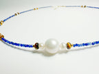 Feng Shui celestial harmony necklace with lapis lazuli, pearl & tiger's eye for wisdom & protection - metaphysical energy jewelry