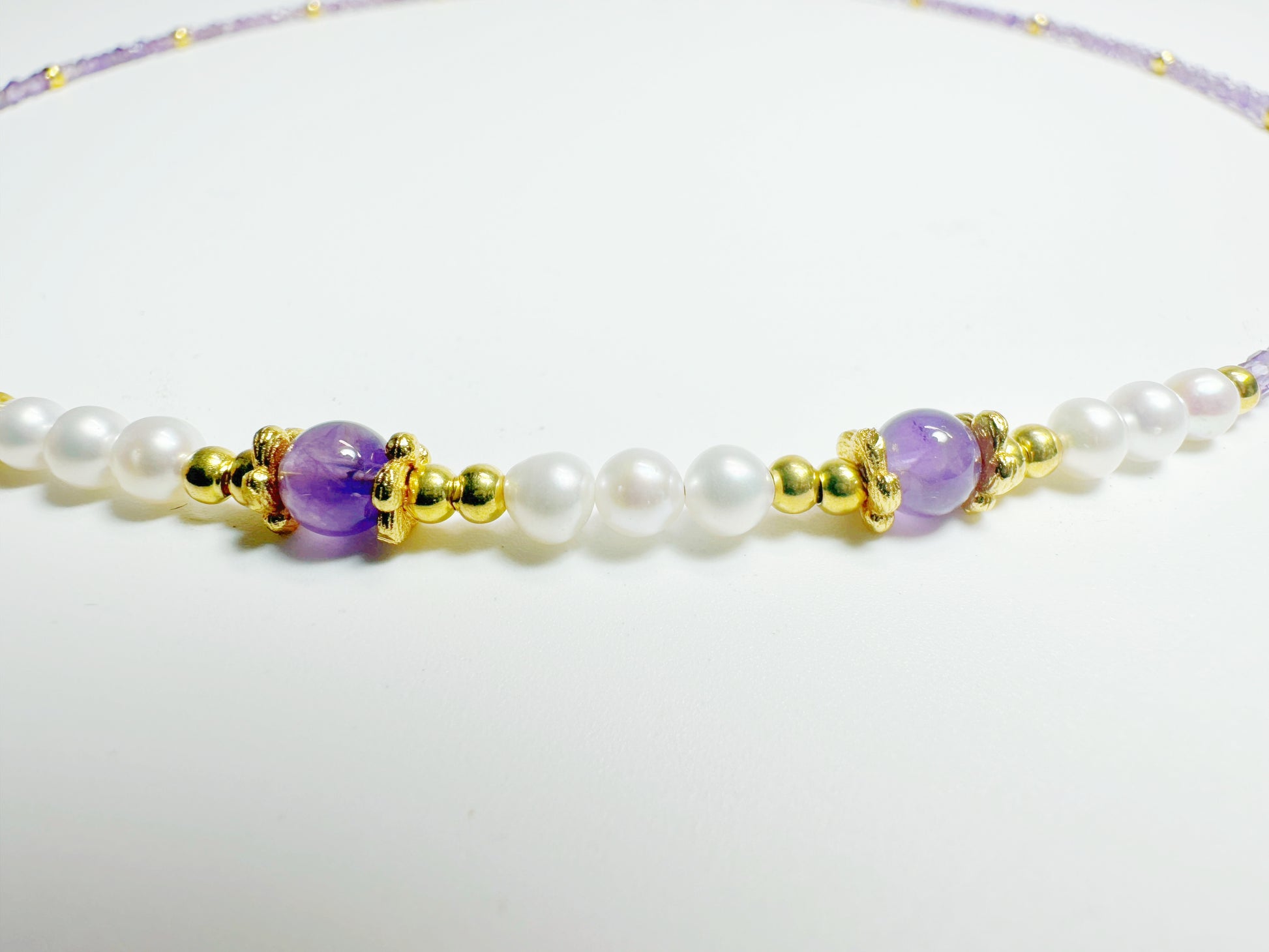 The Huá(华) – Handcrafted, Pearl & Amethyst Necklace