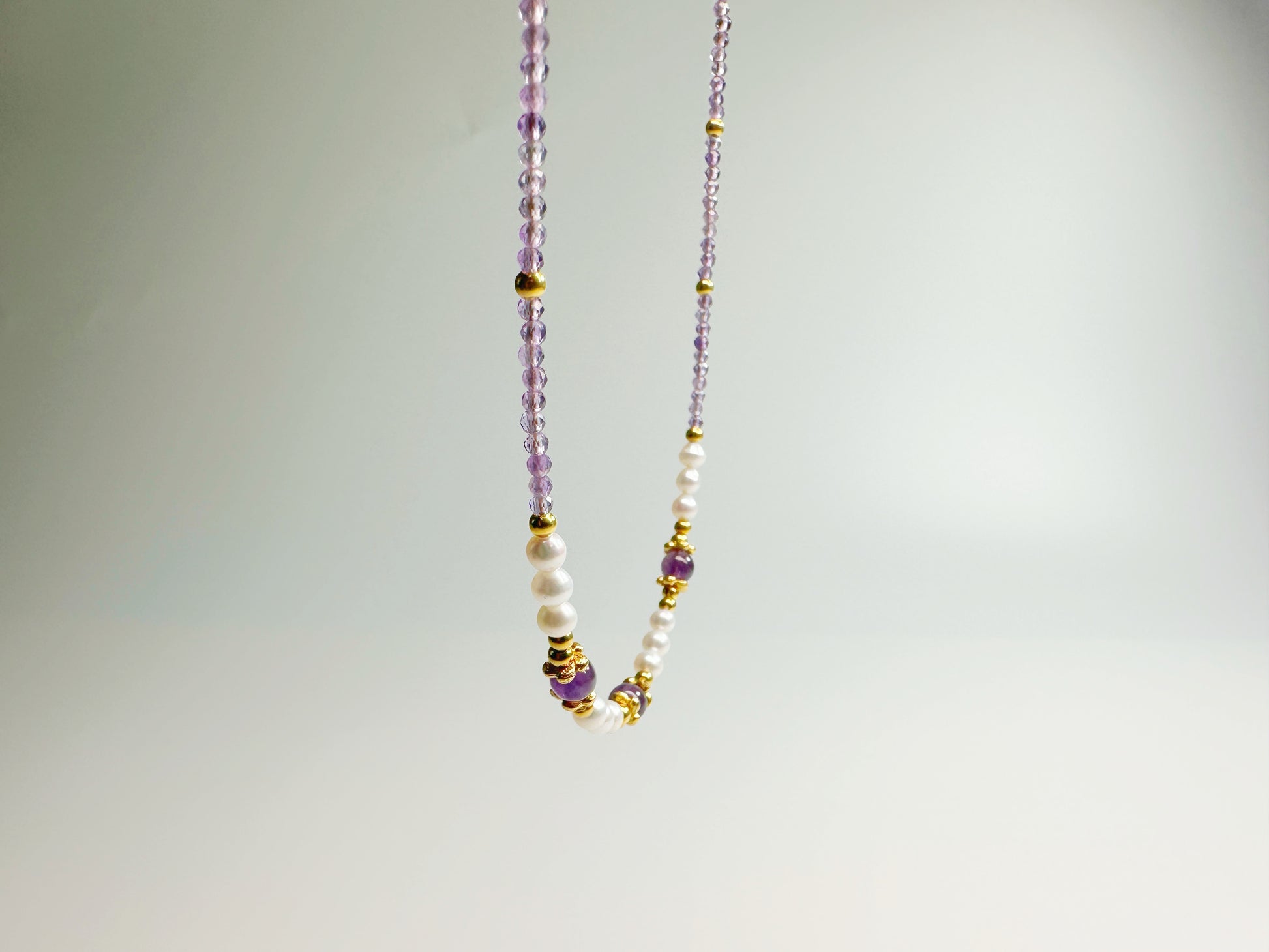 The Huá(华) – Handcrafted, Pearl & Amethyst Necklace