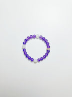Feng Shui tranquility bracelet with amethyst, clear quartz - metaphysical stress relief jewelry