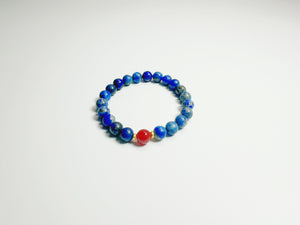 The Qí(琪) – Handcrafted, Lapis & Agate Bracelet