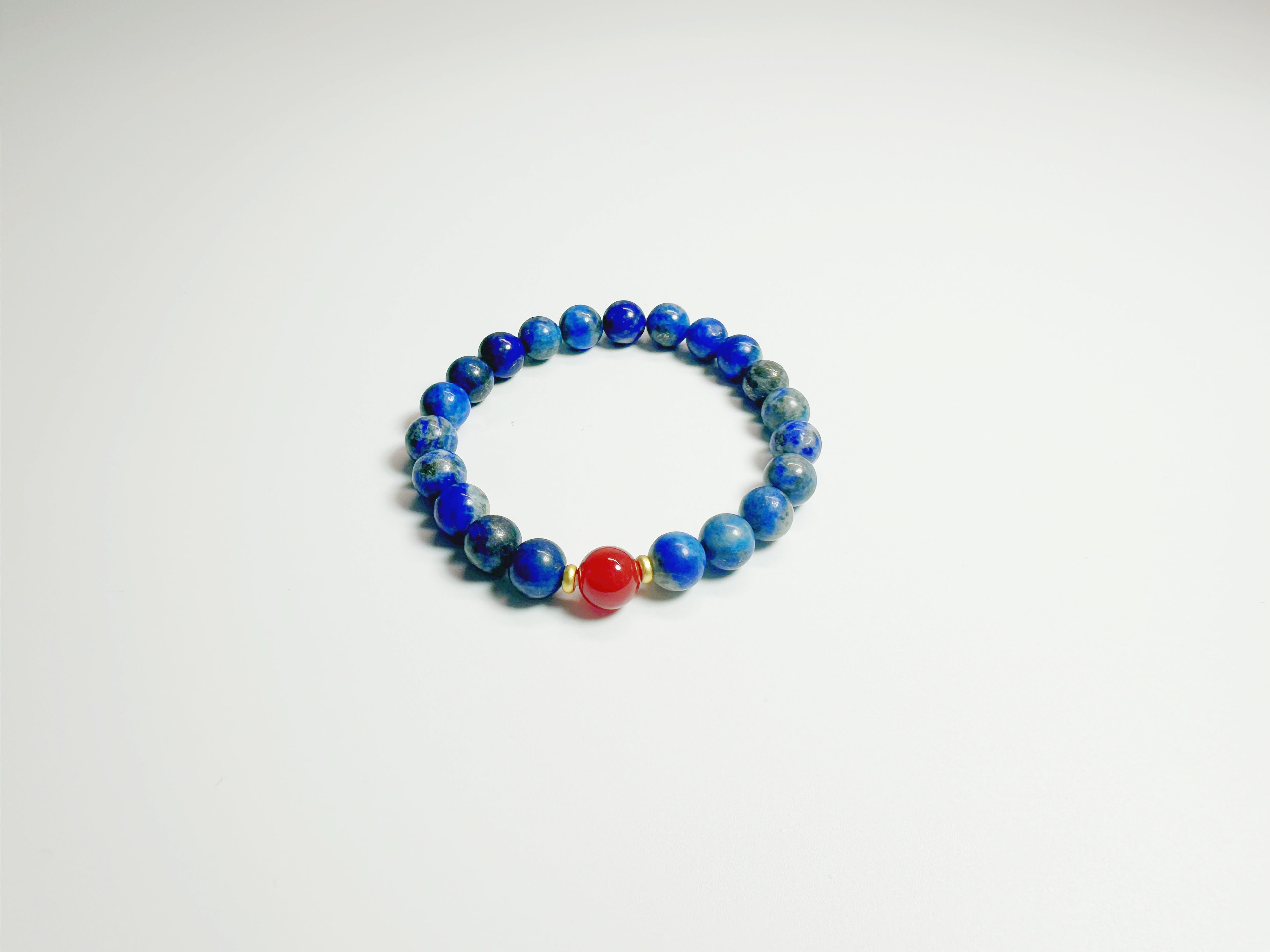 Feng Shui courage & clarity bracelet with lapis lazuli and red agate - metaphysical energy enhancer