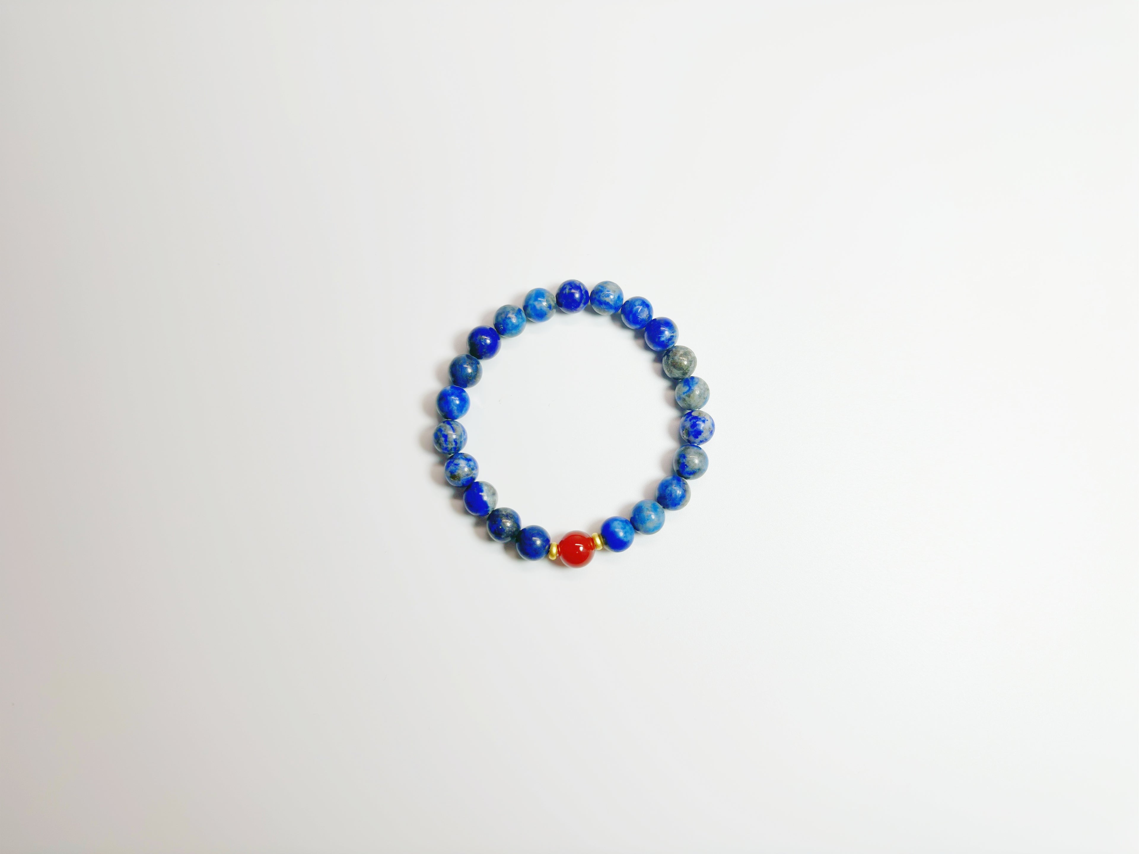 Feng Shui courage & clarity bracelet with lapis lazuli and red agate - metaphysical energy enhancer