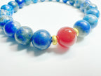 Feng Shui courage & clarity bracelet with lapis lazuli and red agate - metaphysical energy enhancer