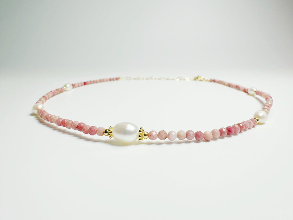 The Xīn(馨) – Handcrafted, Dyed Quartz Jade & Pearl Necklace