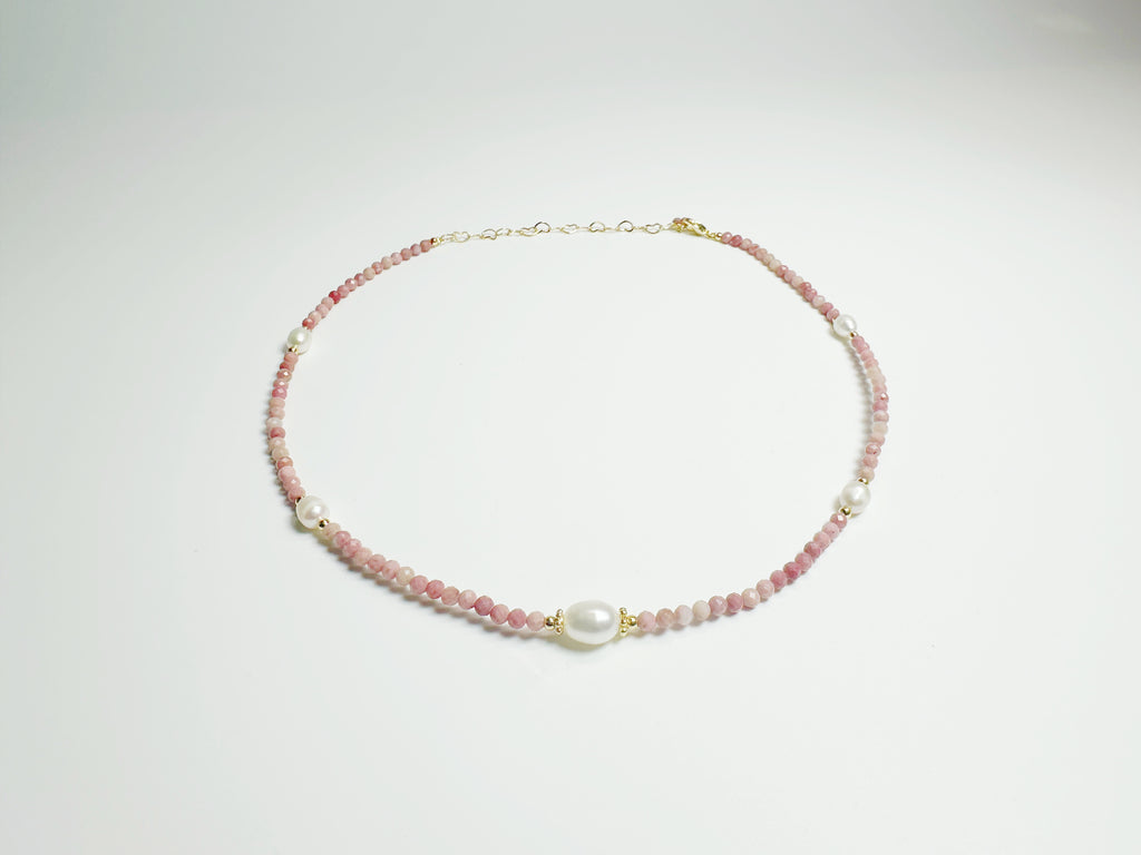 The Xīn(馨) – Handcrafted, Dyed Quartz Jade & Pearl Necklace