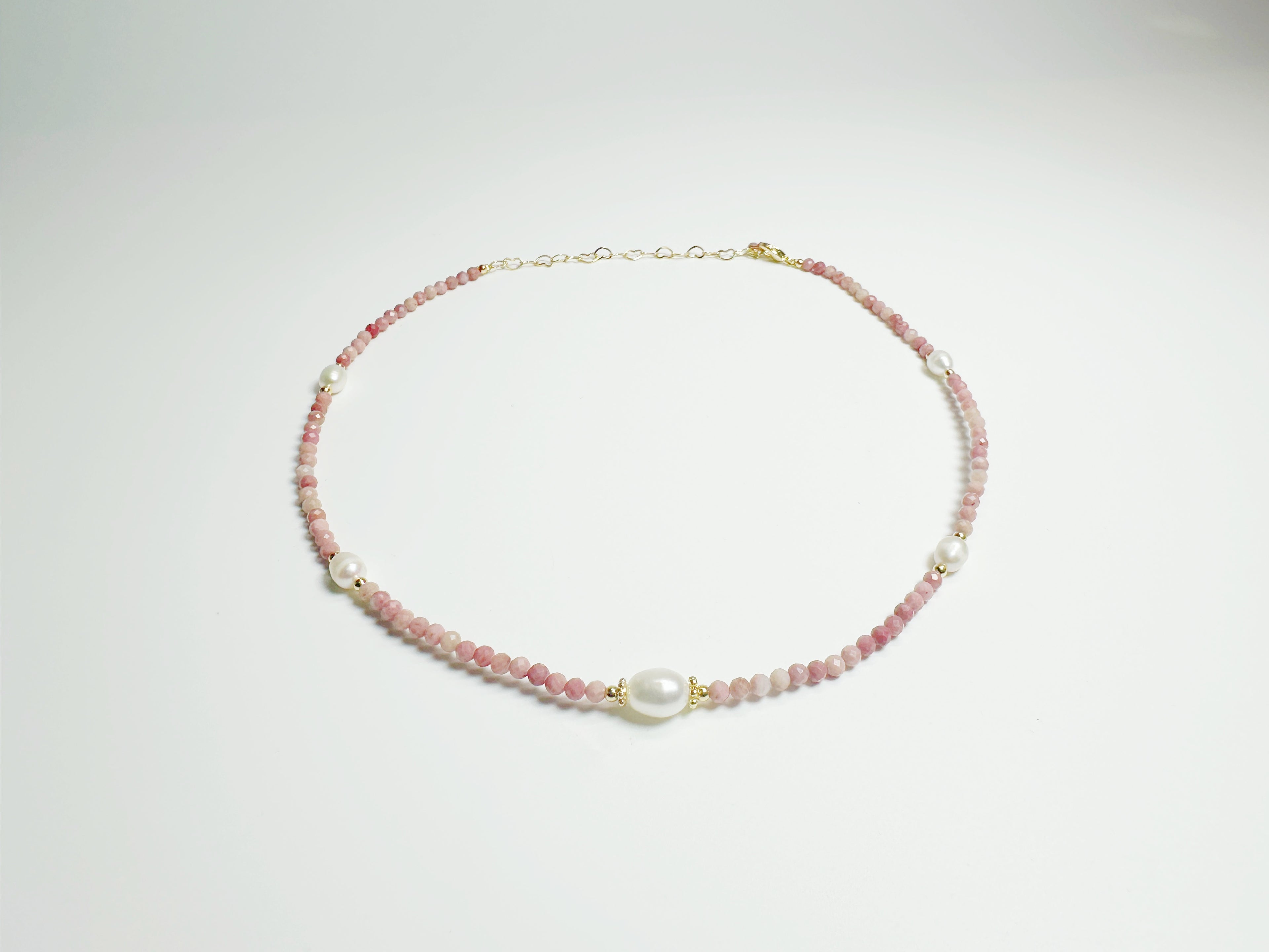 Feng Shui rose imperiale necklace with rose quartz and gold - metaphysical love jewelry
