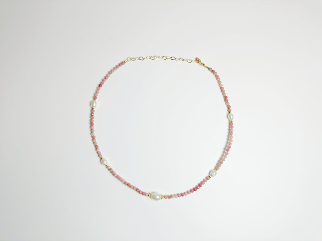 The Xīn(馨) – Handcrafted, Dyed Quartz Jade & Pearl Necklace