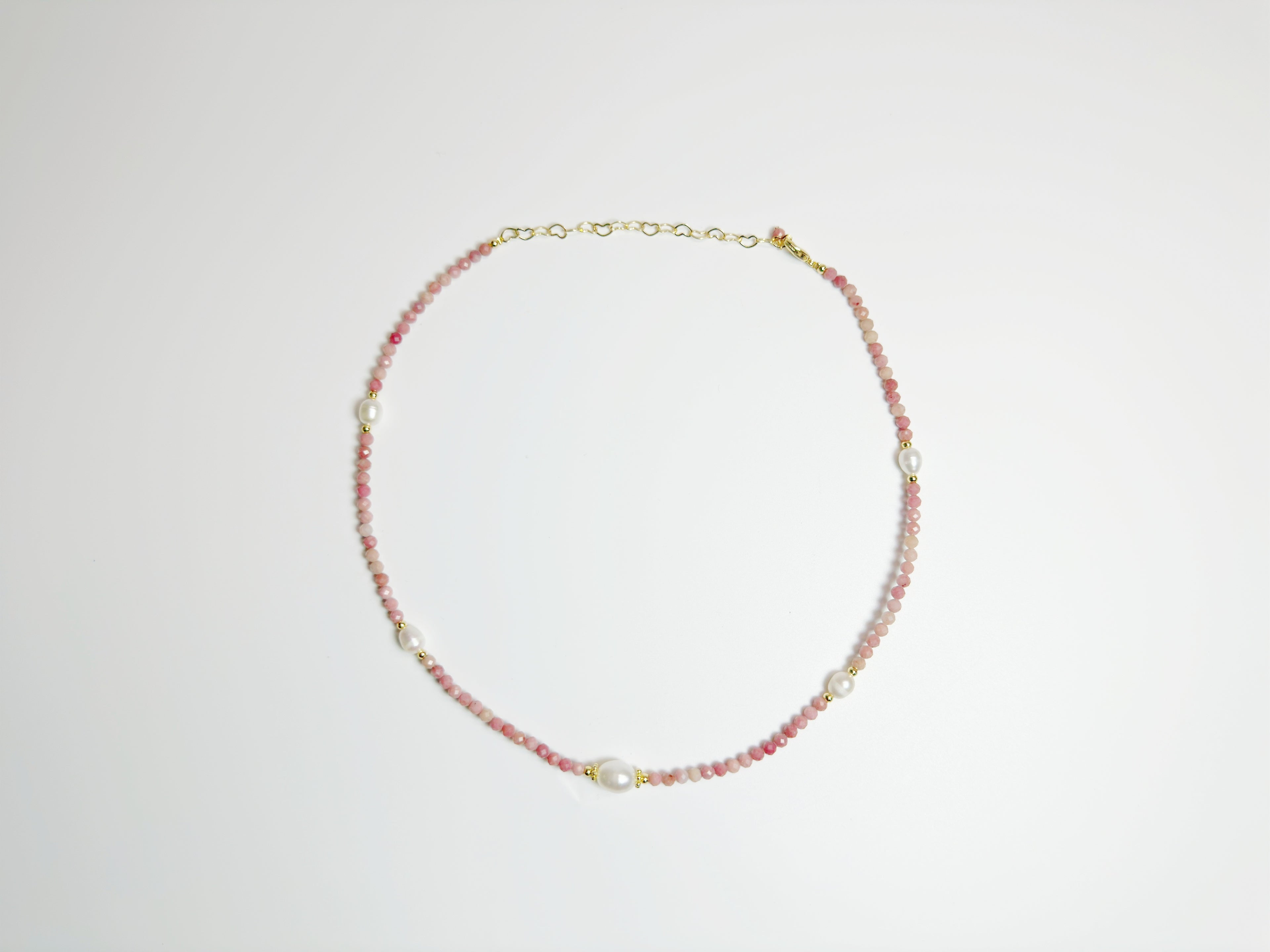 Feng Shui rose imperiale necklace with rose quartz and gold - metaphysical love jewelry