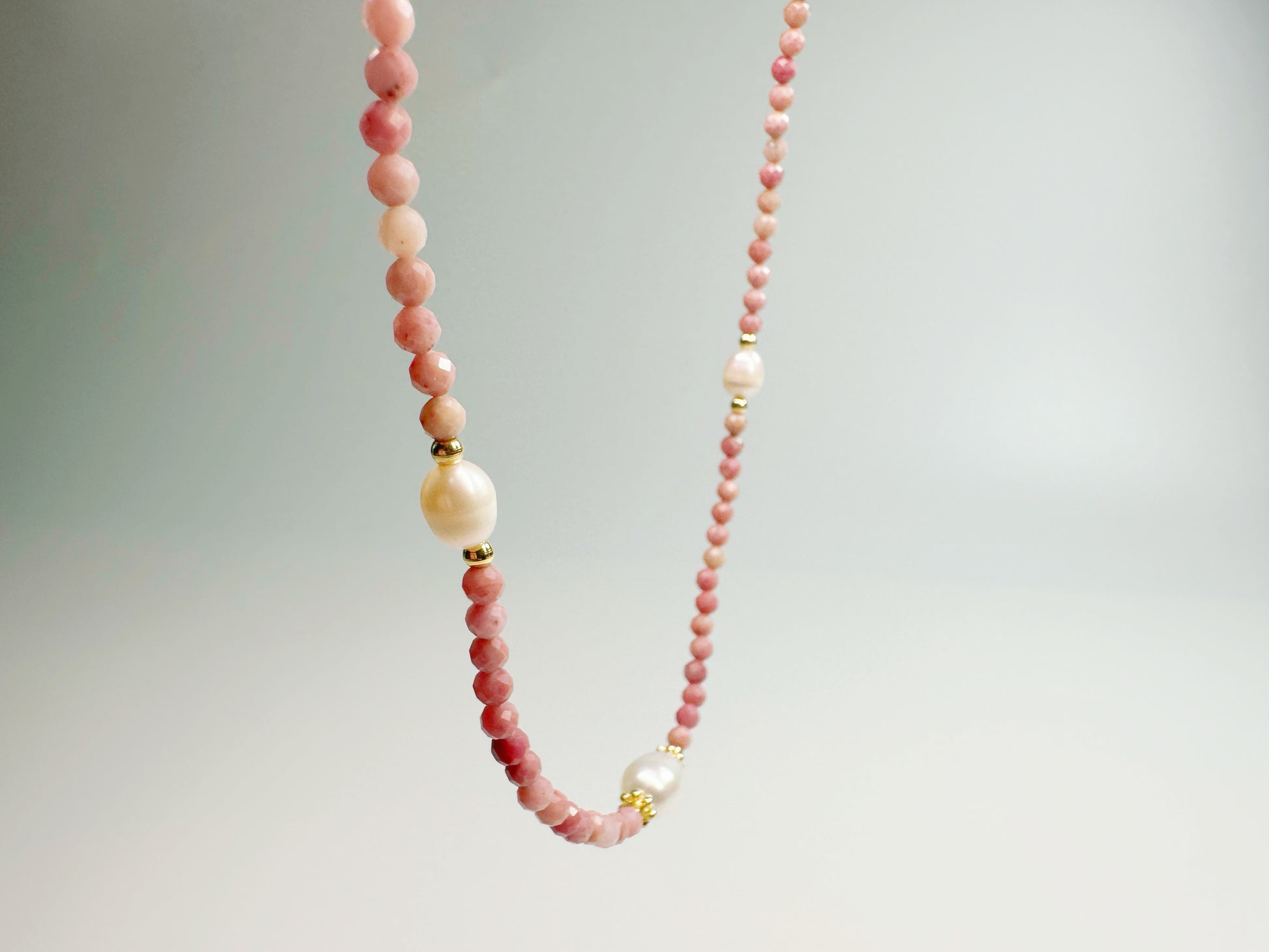 The Xīn(馨) – Handcrafted, Dyed Quartz Jade & Pearl Necklace