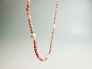 The Xīn(馨) – Handcrafted, Dyed Quartz Jade & Pearl Necklace
