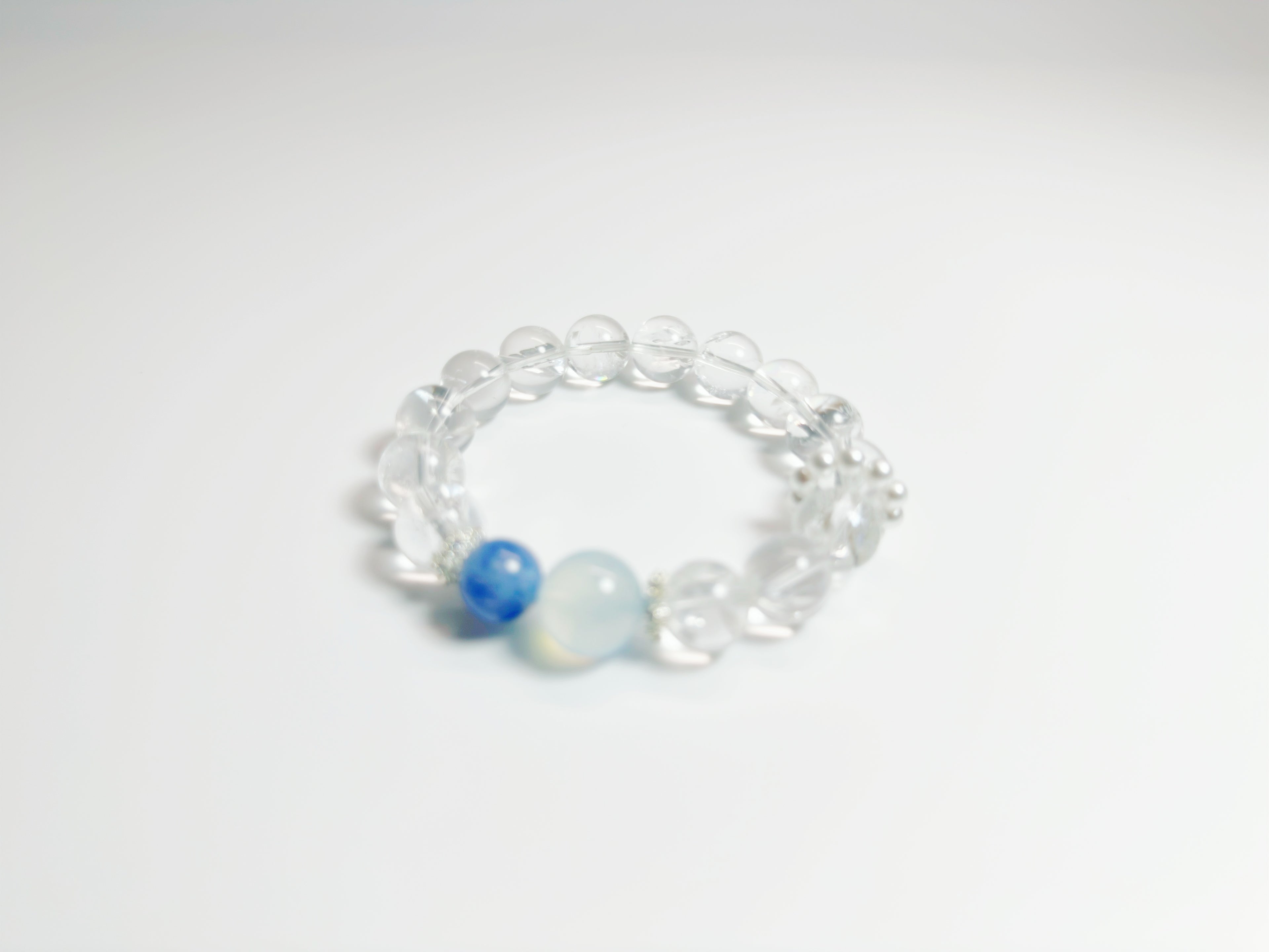 The Zhì(智) – Handcrafted, Clear Quartz & Kyanite Bracelet