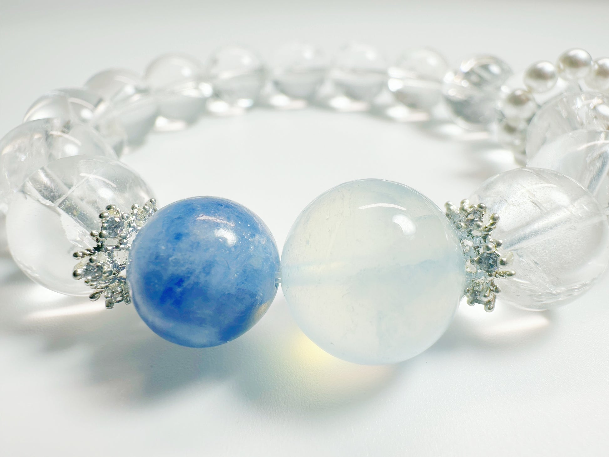 The Zhì(智) – Handcrafted, Clear Quartz & Kyanite Bracelet