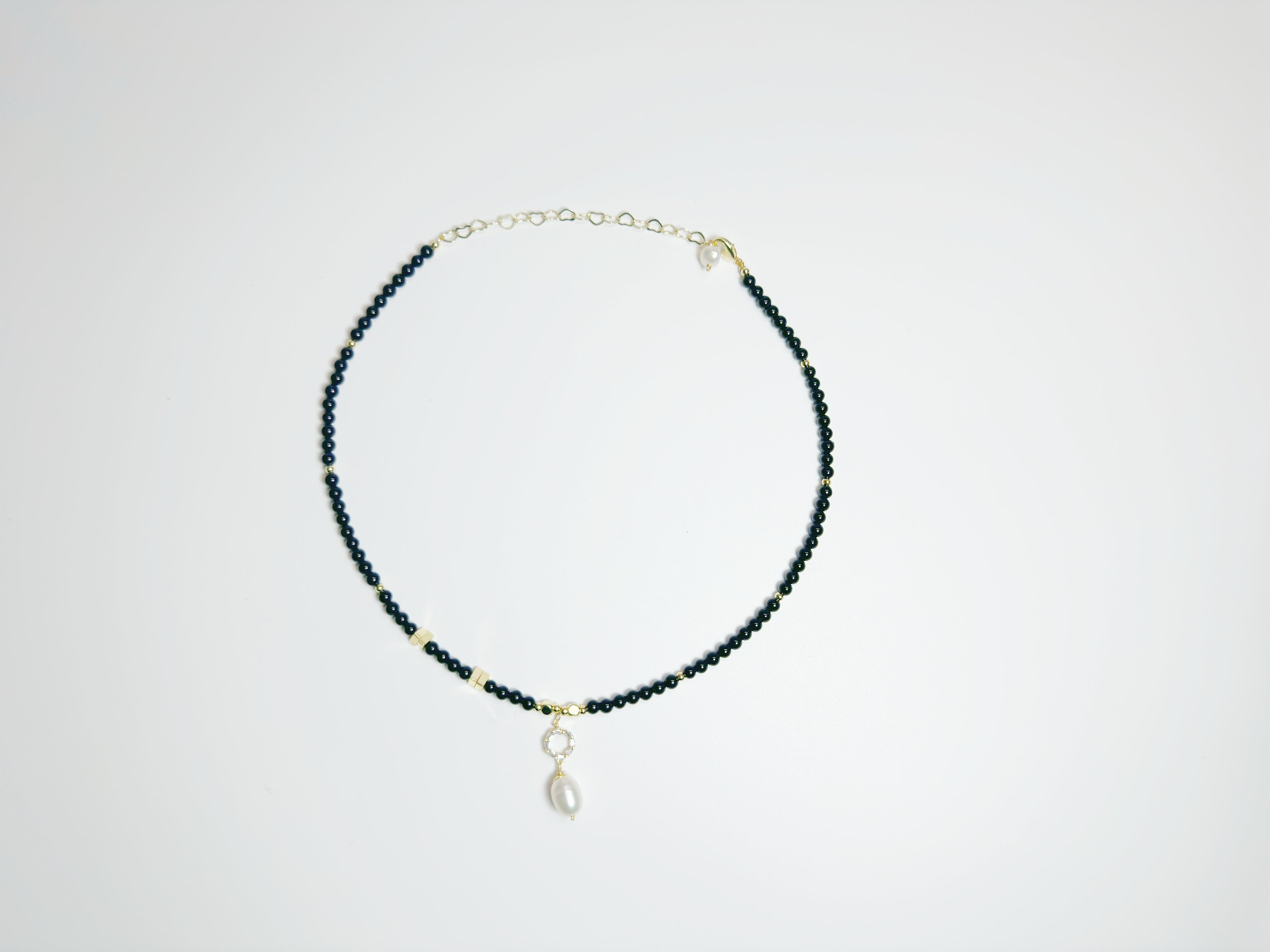 The Jìng(静):  Feng Shui Black Agate & Pearl bracelet for protection + intuition boost. Hand-polished metaphysical talisman with optional Baiyun Temple blessing. Shields against negative energy .