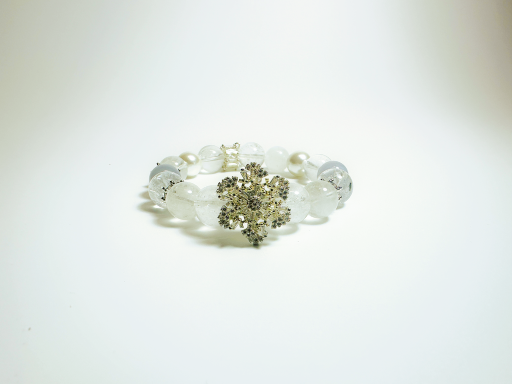 BaiZe – The White Marsh Guardian, Handcrafted Crystal Bracelet