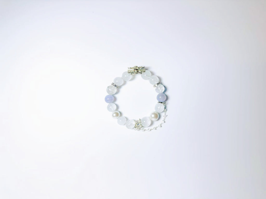 BaiZe – The White Marsh Guardian, Handcrafted Crystal Bracelet