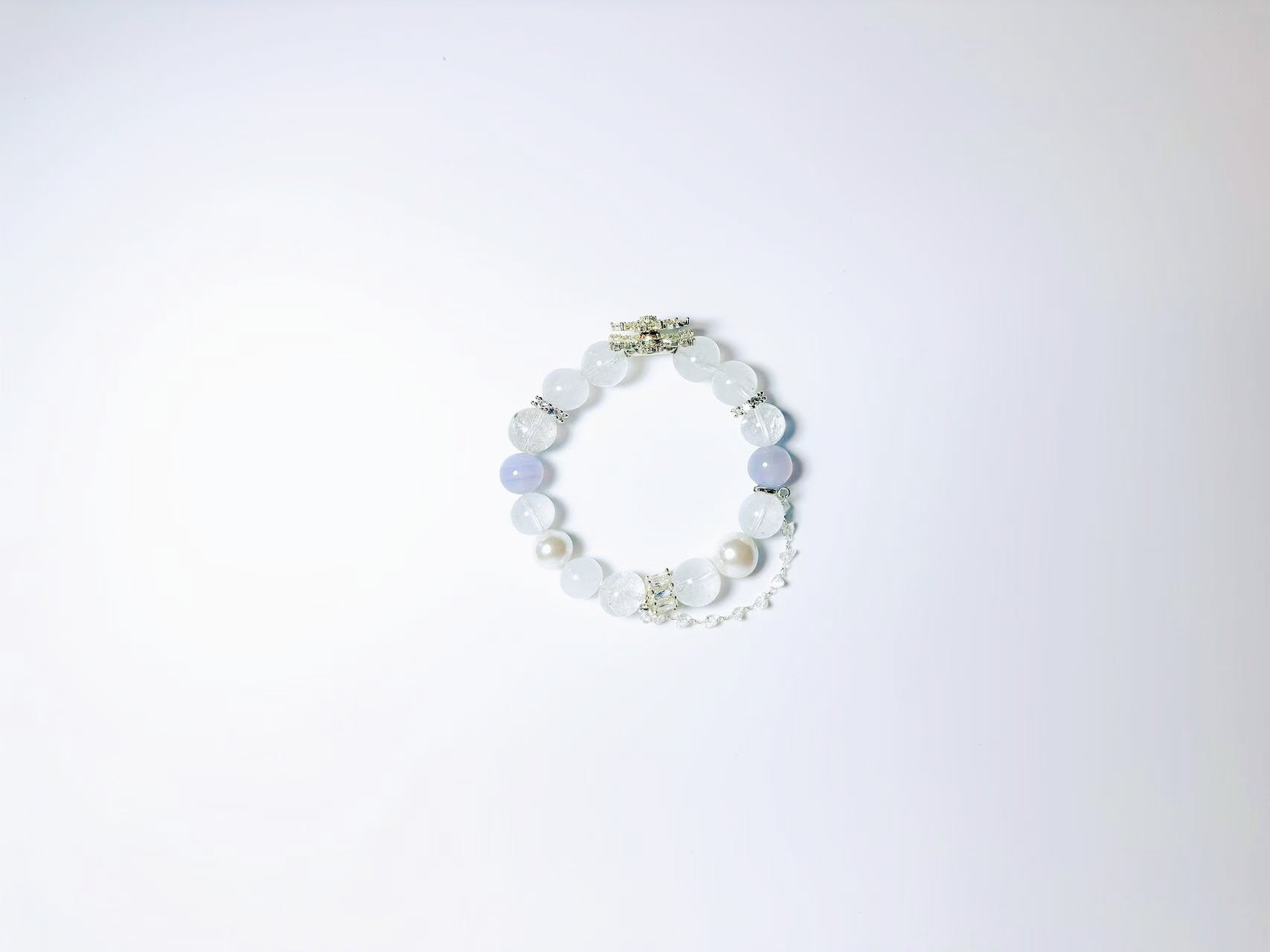 BaiZe – The White Marsh Guardian, Handcrafted Crystal Bracelet