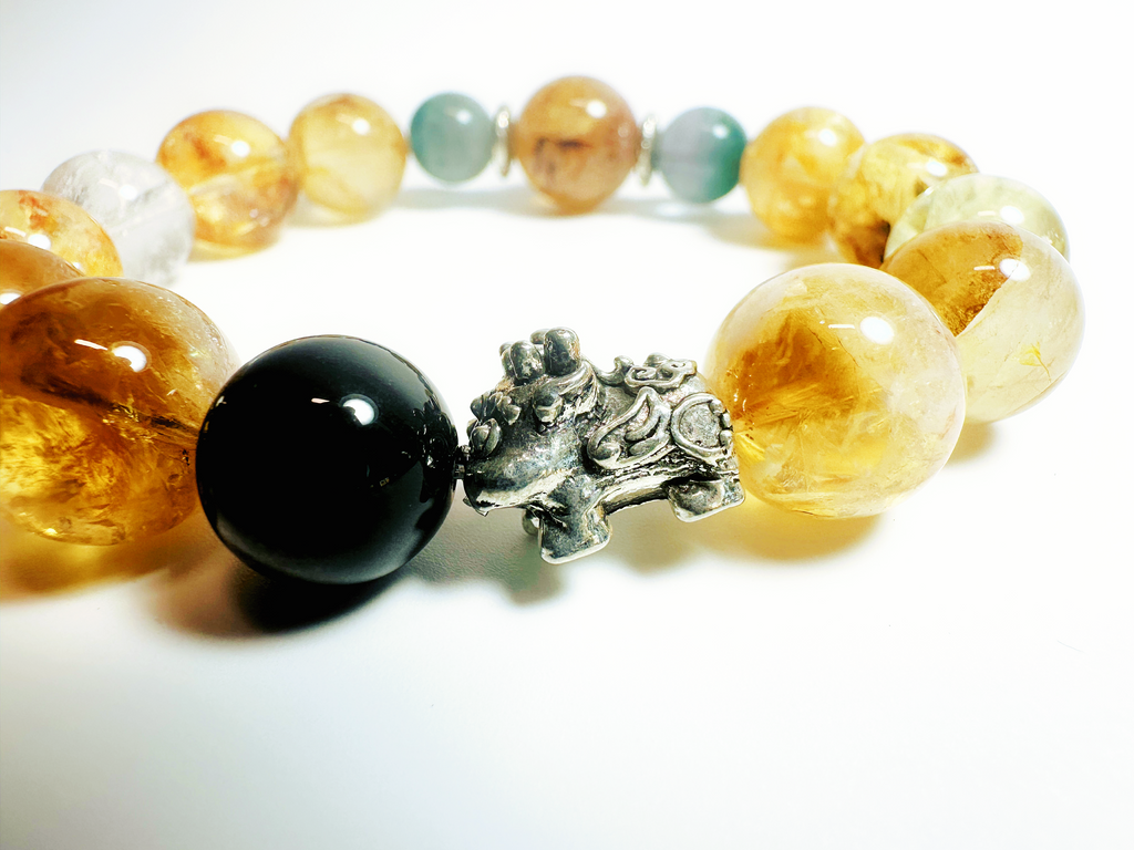 HuJiao - Tiger-Dragon Convergence, Handcrafted Crystal Bracelet
