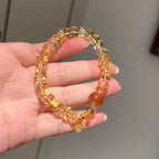 Wealth, Leadership, Creativity & Action Handcrafted Citrine and Rutilated Quartz Bracelet