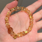 Wealth, Leadership, Creativity & Action Handcrafted Citrine and Rutilated Quartz Bracelet