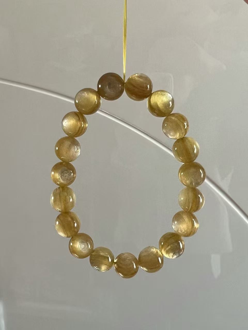 Centered & Aligned Handcrafted Golden Mica Quartz Bracelet