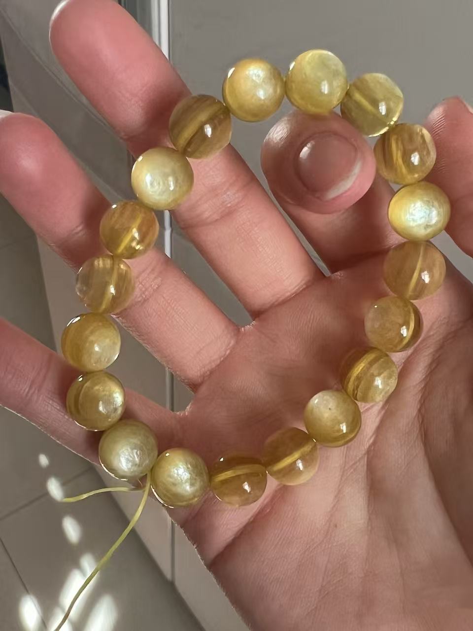 Centered & Aligned Handcrafted Golden Mica Quartz Bracelet