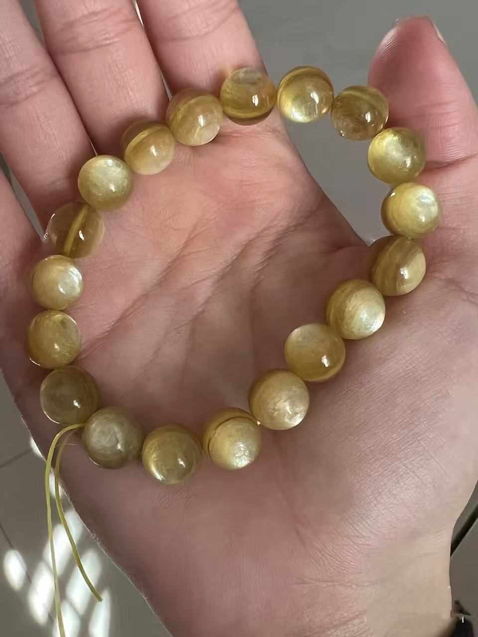 Centered & Aligned Handcrafted Golden Mica Quartz Bracelet