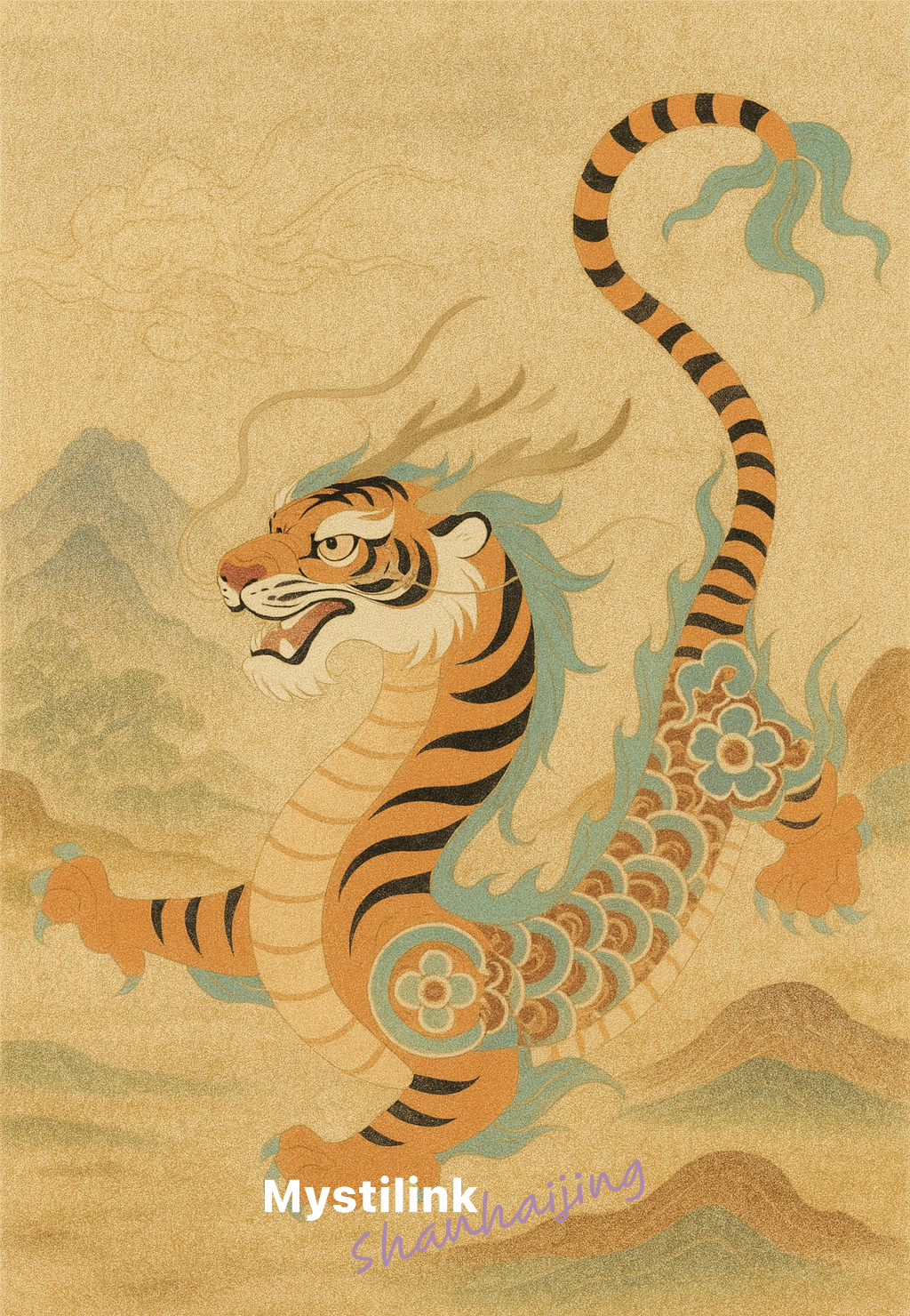 HuJiao - Tiger-Dragon Convergence, Handcrafted Crystal Bracelet