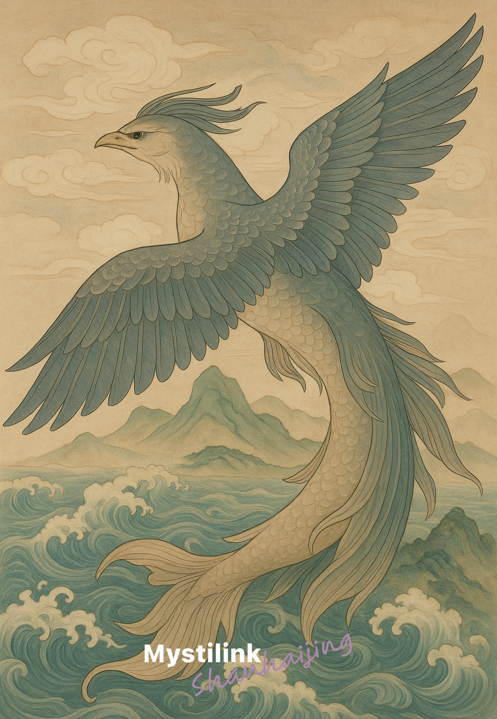 KunPeng - Sky-Ocean Colossus, Handcrafted Crystal Bracelet