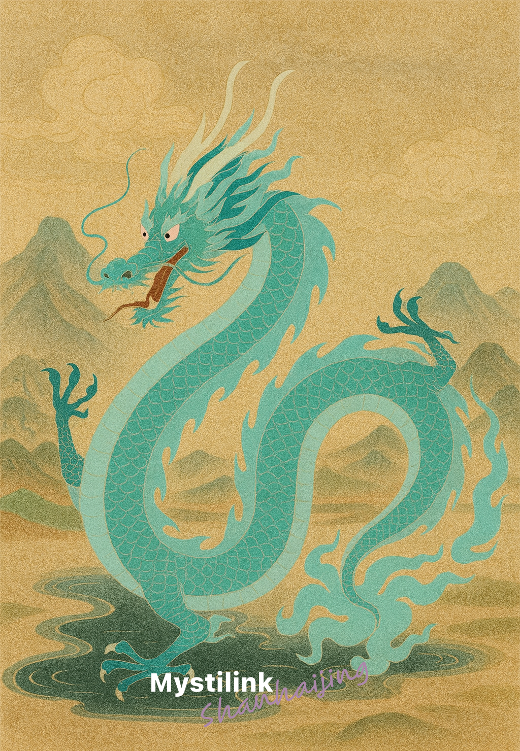 QingLong - The Celestial Azure Dragon, Handcrafted Crystal Bracelet